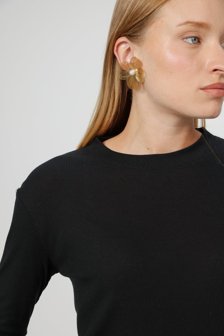 Clean03 Rib Black Shirt