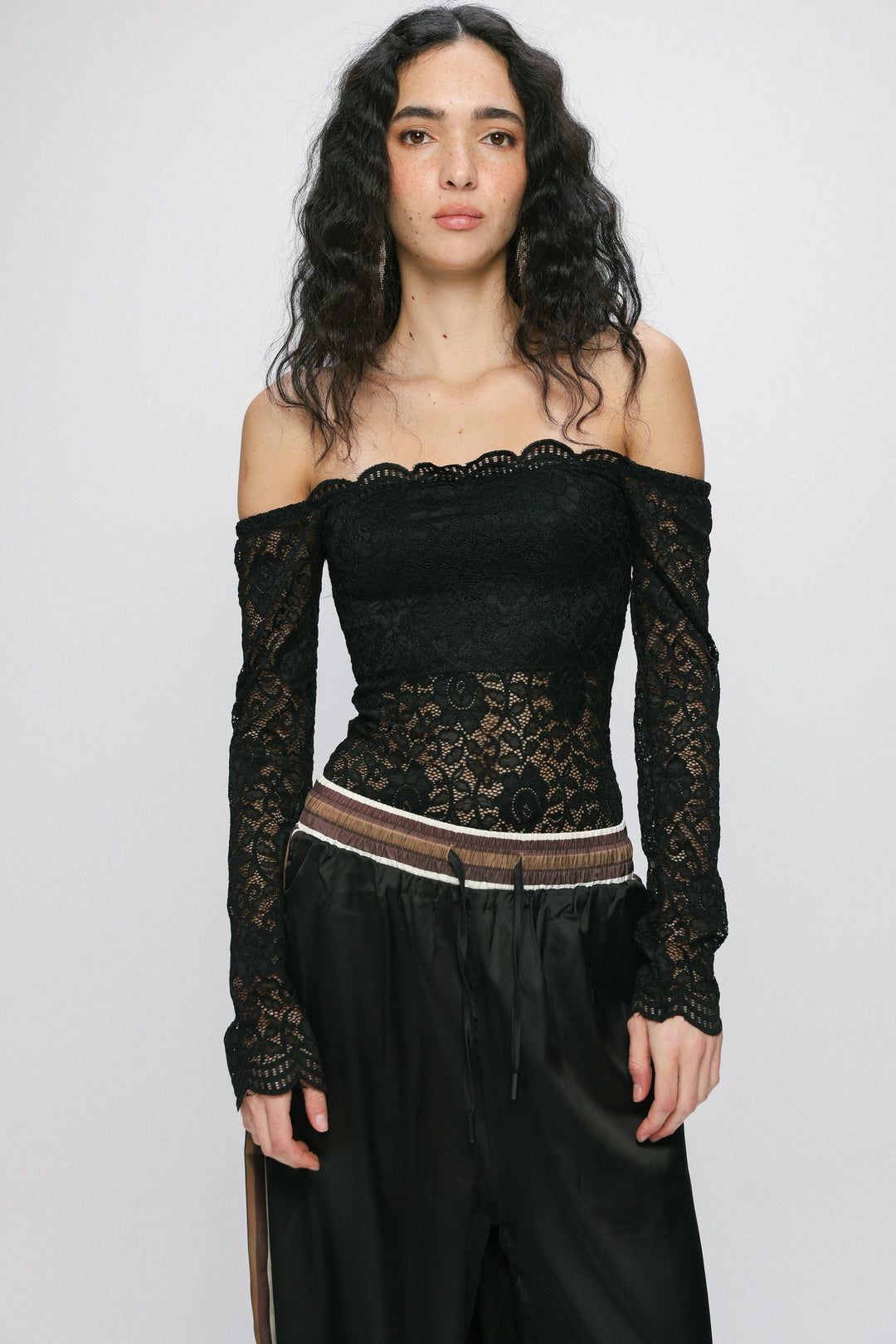 Noir Black Off Shoulder Bodysuit