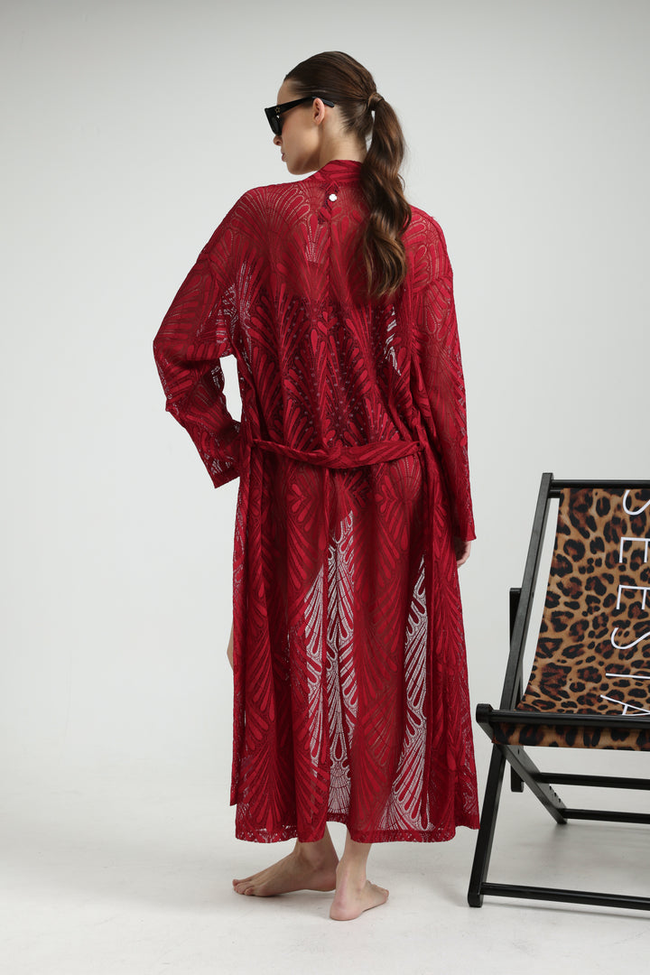 Lacy Wine Kimono