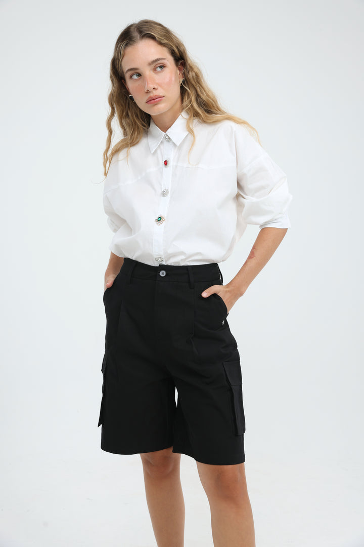Milestone Black Cargo Shorts