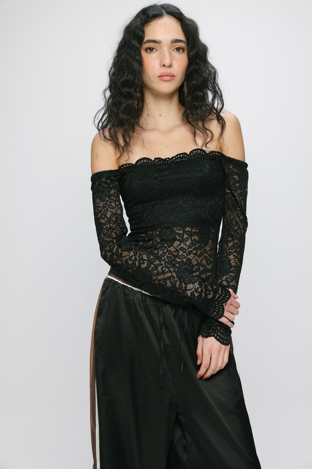 Noir Black Off Shoulder Bodysuit