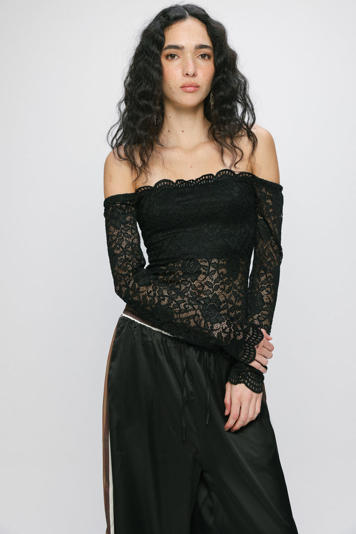 Noir Black Off Shoulder Bodysuit