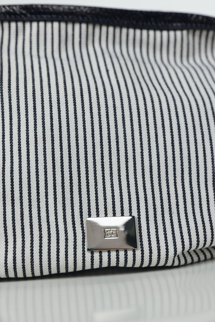תיק פסים 100% כותנה Striped Makeup Bag