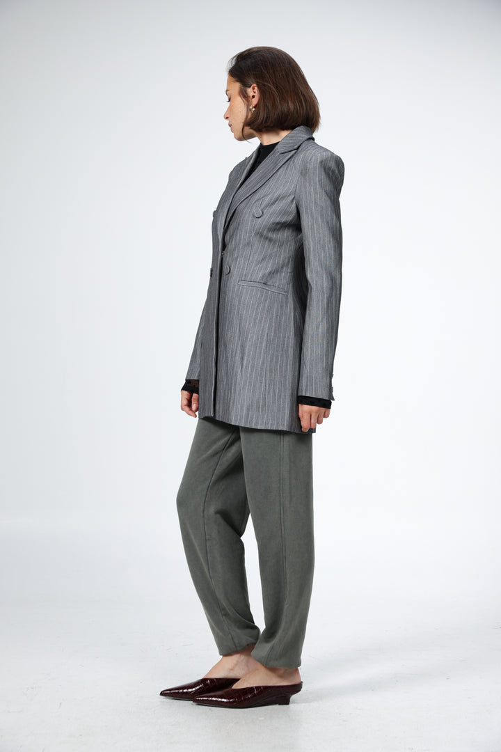 Slim Grey Stripes Blazer