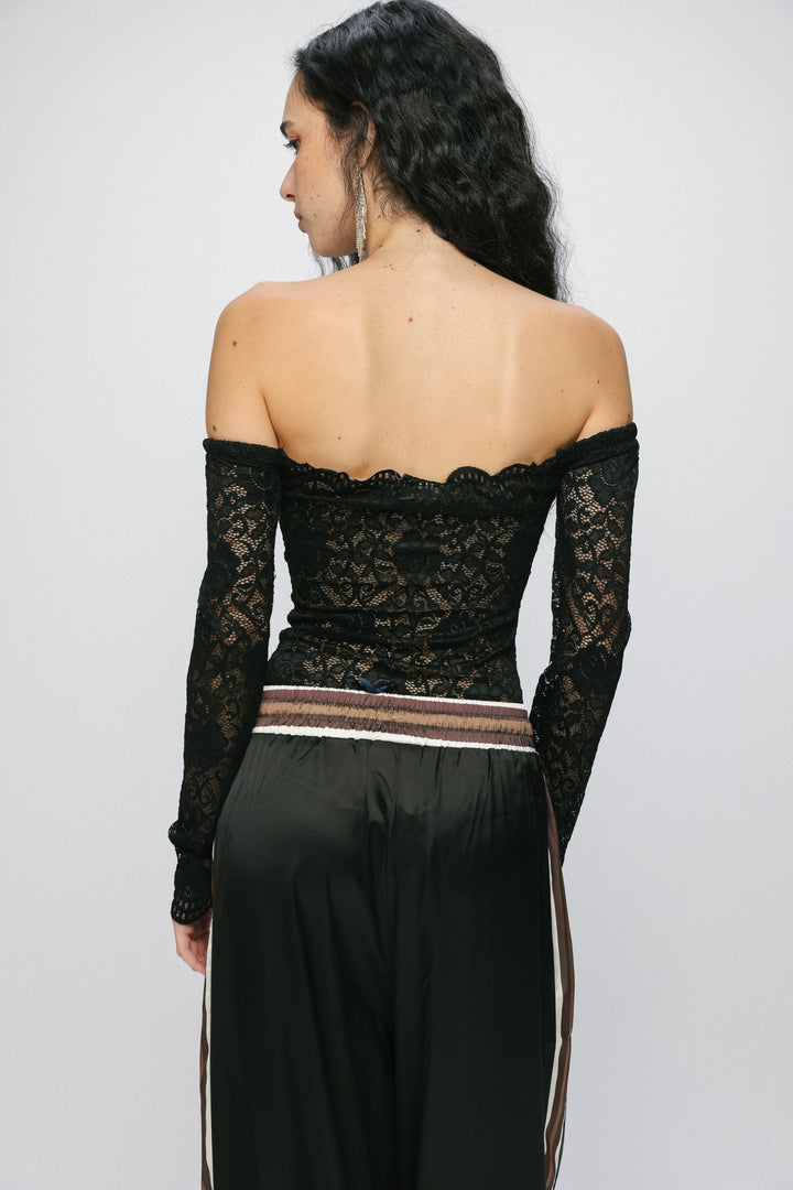 Noir Black Off Shoulder Bodysuit