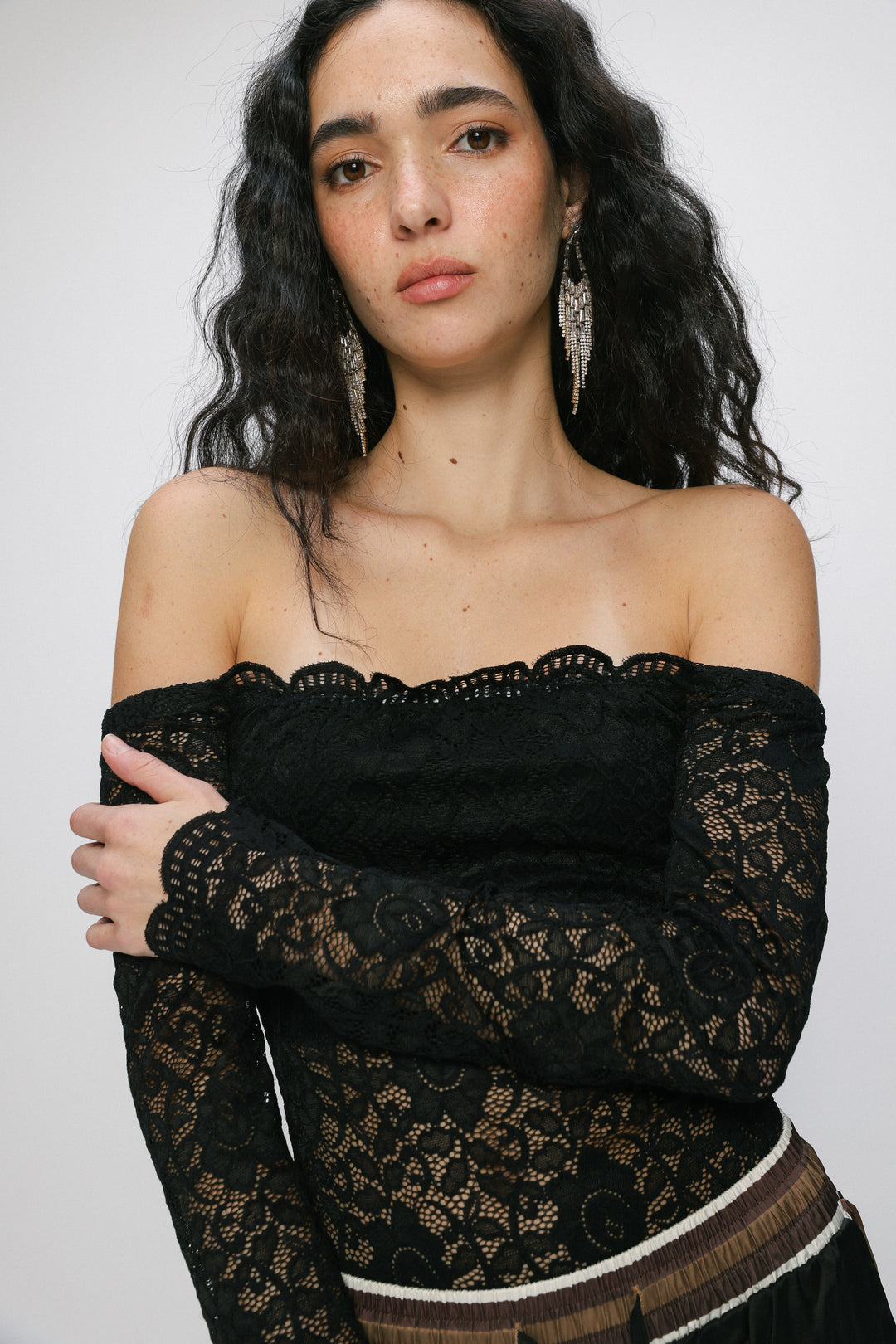 Noir Black Off Shoulder Bodysuit