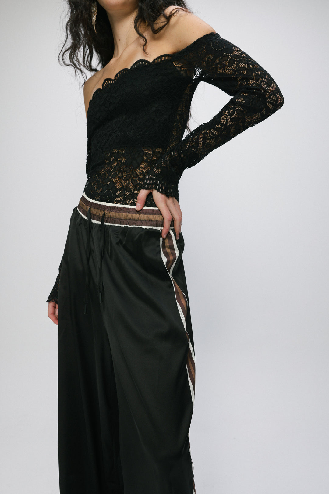 Noir Black Off Shoulder Bodysuit