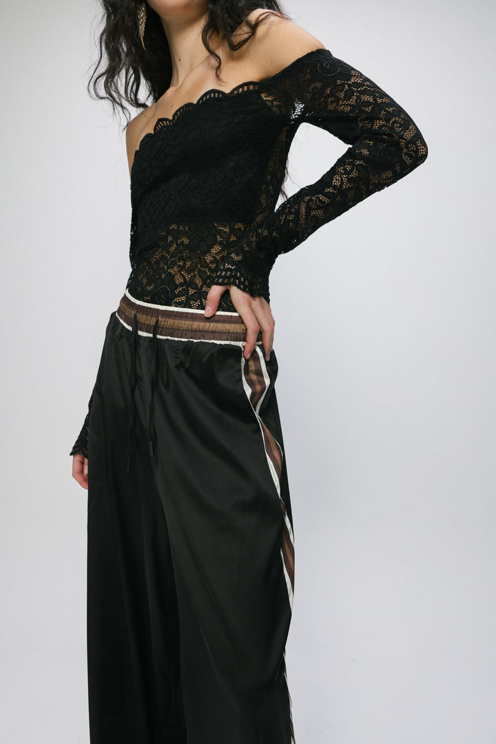 Noir Black Off Shoulder Bodysuit