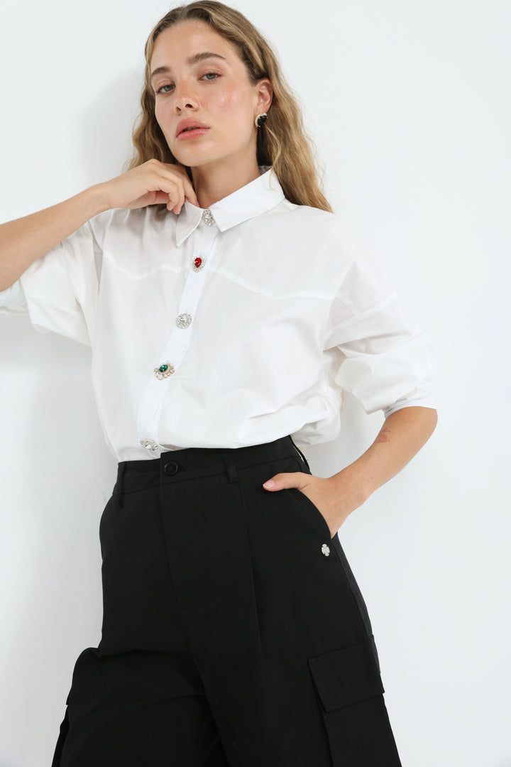 Synergy White Buttoned Shirt