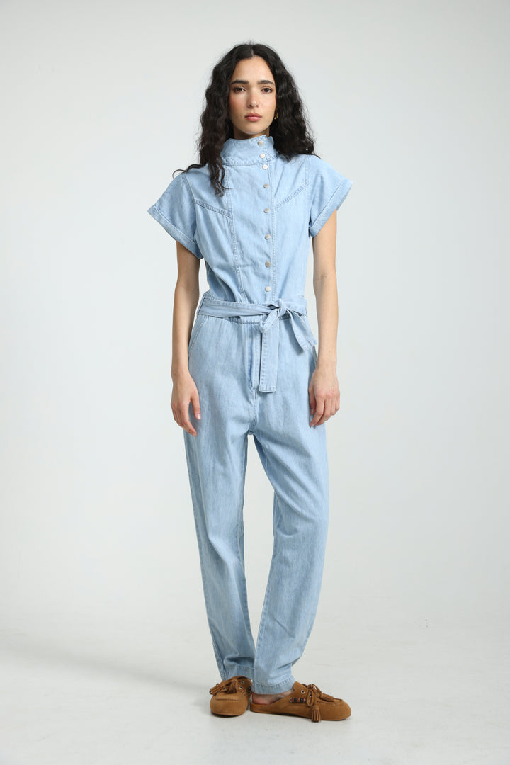 Amazed Light Blue Denim Jumpsuit