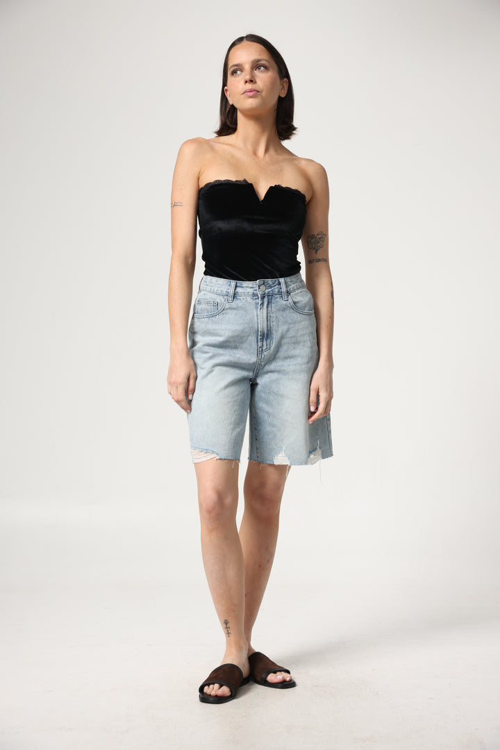 Fantasy Black Velvet V Top