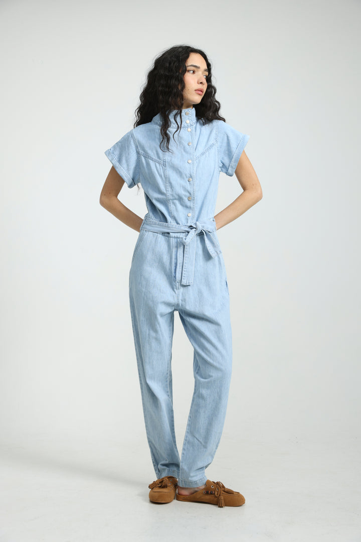 Amazed Light Blue Denim Jumpsuit