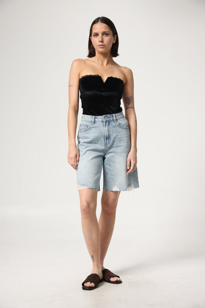 Fantasy Black Velvet V Top