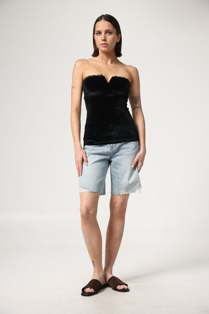 Fantasy Black Velvet V Top