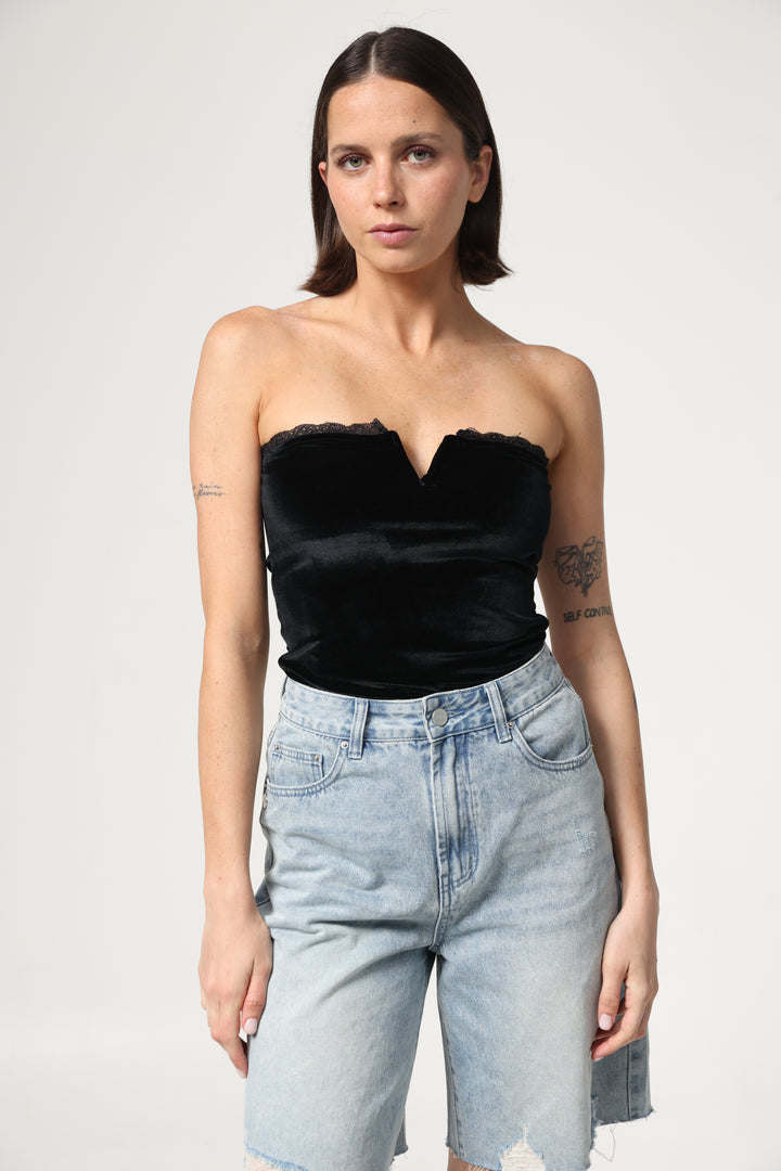 Fantasy Black Velvet V Top