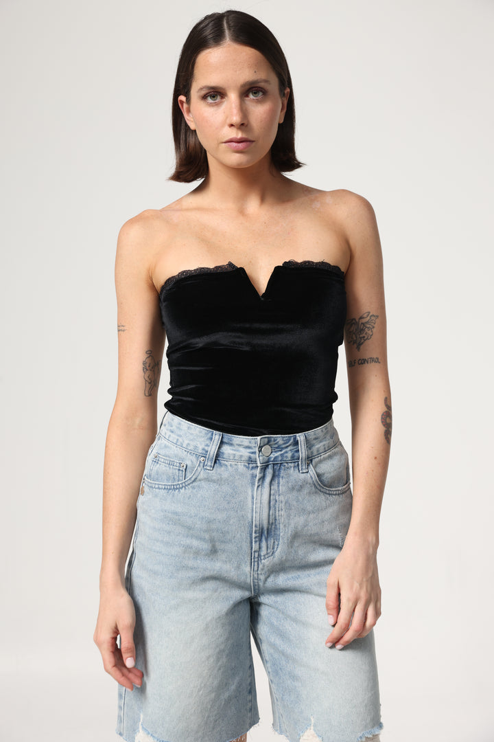 Fantasy Black Velvet V Top