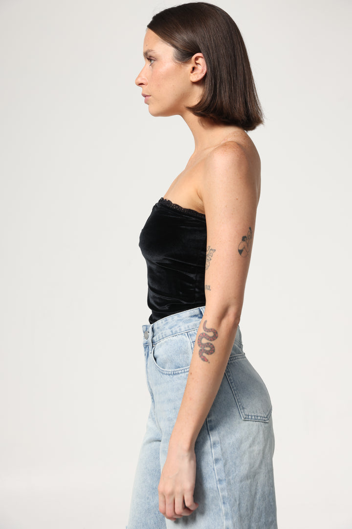 Fantasy Black Velvet V Top