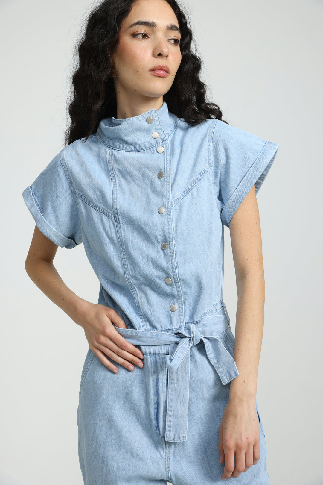 Amazed Light Blue Denim Jumpsuit