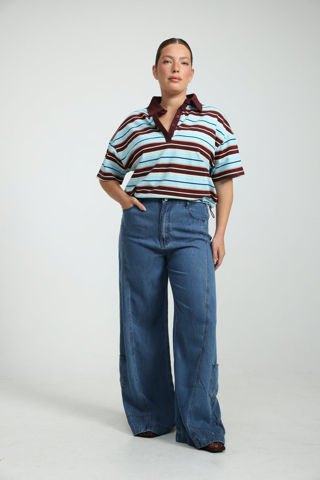 Sound Beige Striped Polo