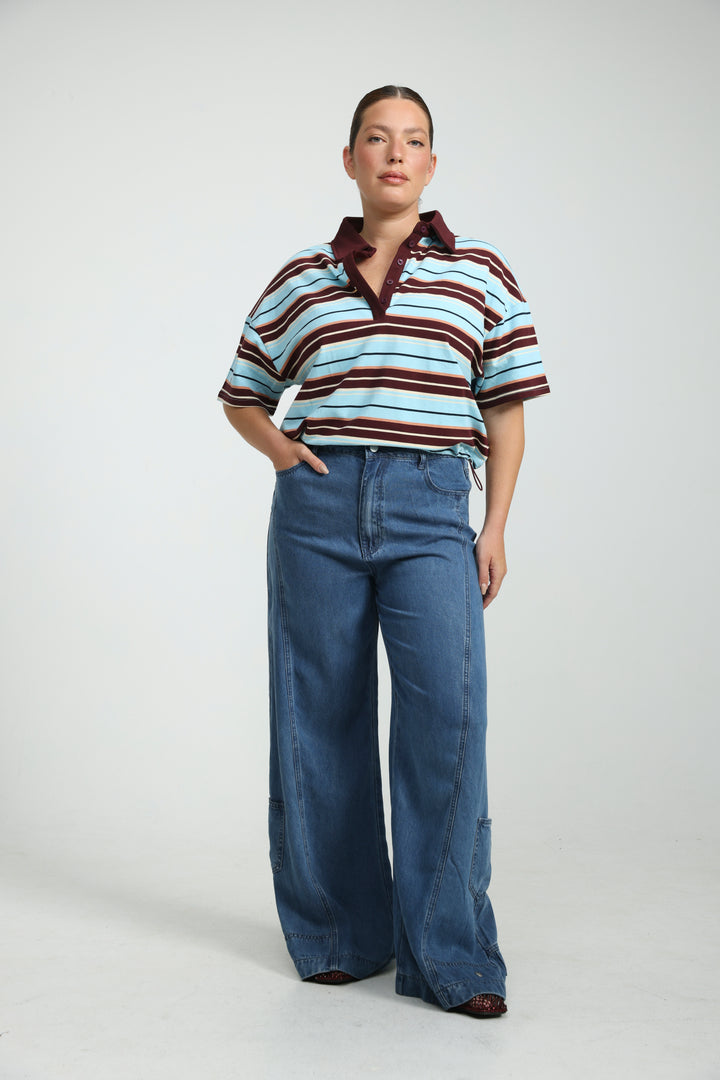 Sound Beige Striped Polo