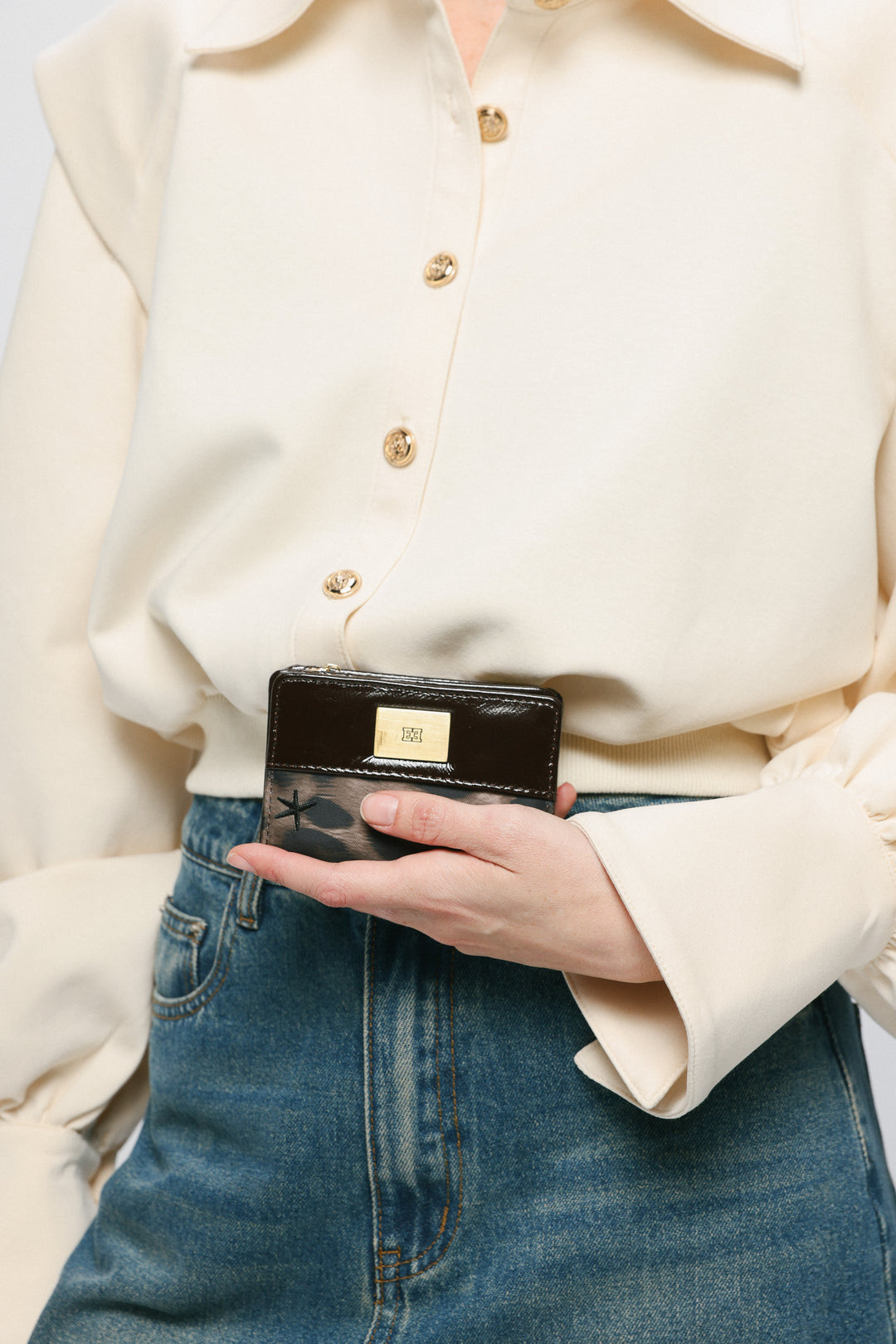 Leoapard/Brown Leather Wallet