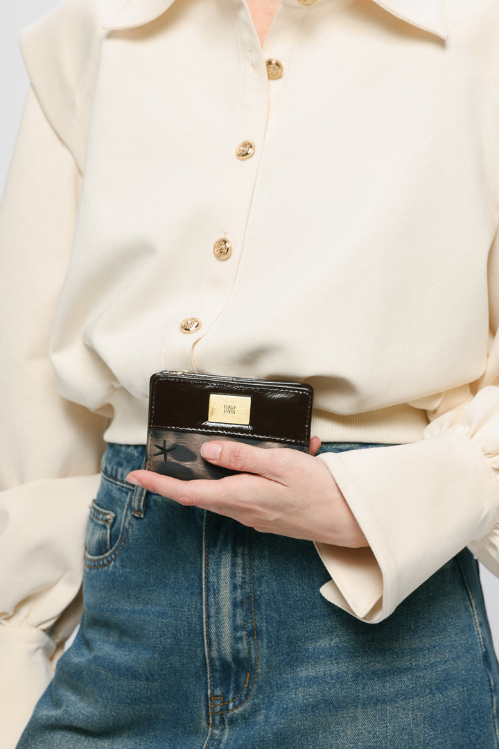 Leoapard/Brown Leather Wallet