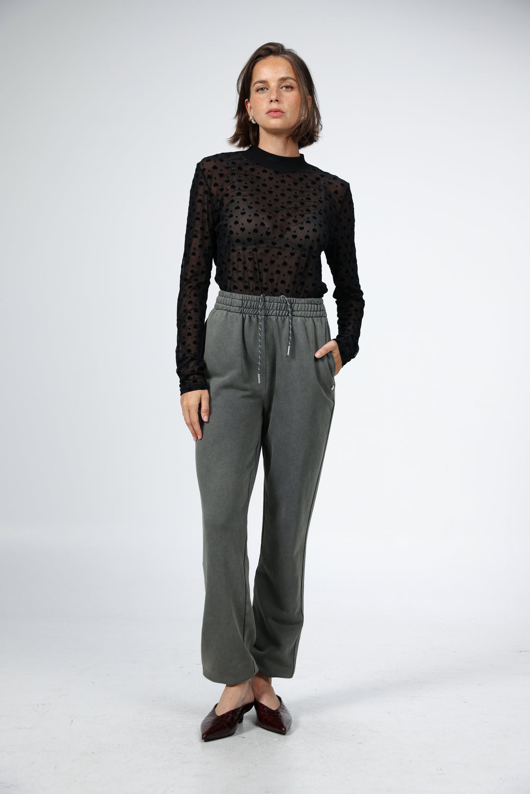 Caring Black Mesh Shirt