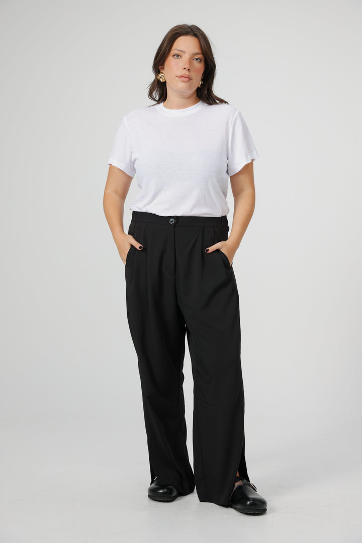 Clean02 Rib Black T-Shirt