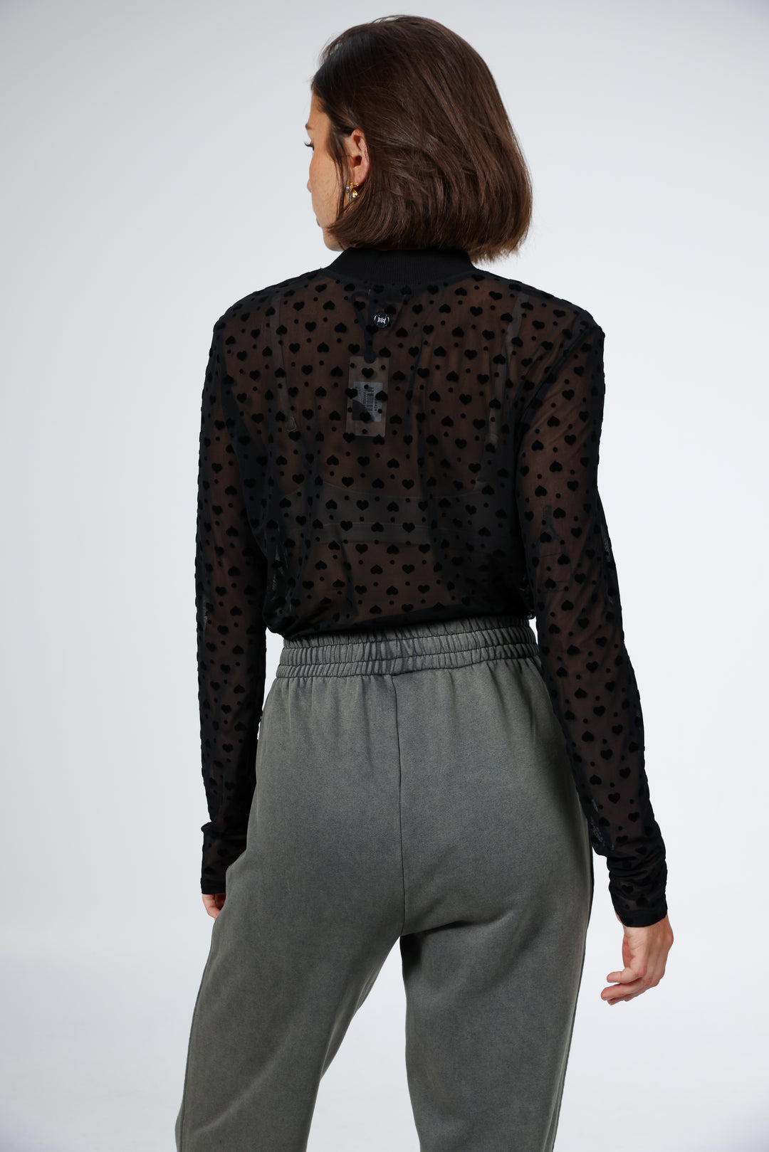 Caring Black Mesh Shirt