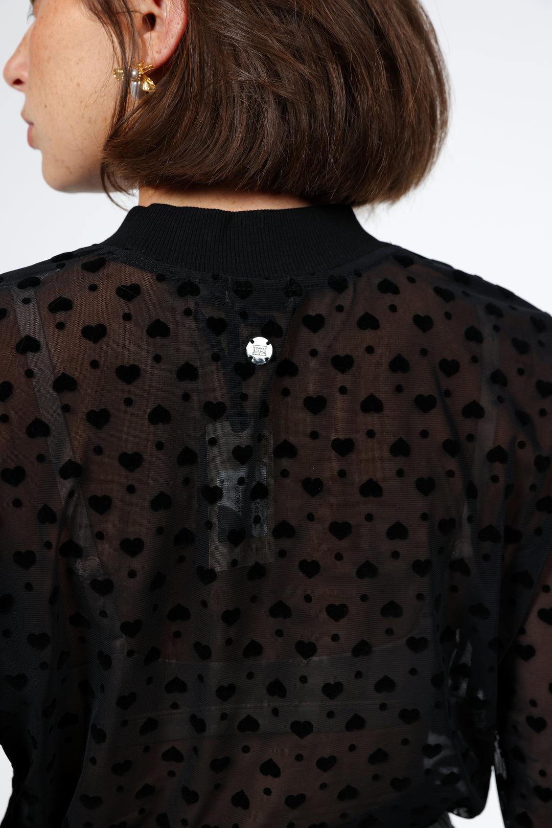 Caring Black Mesh Shirt