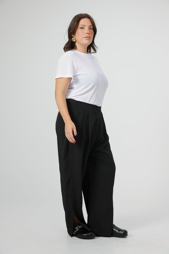 Clean02 Rib Black T-Shirt