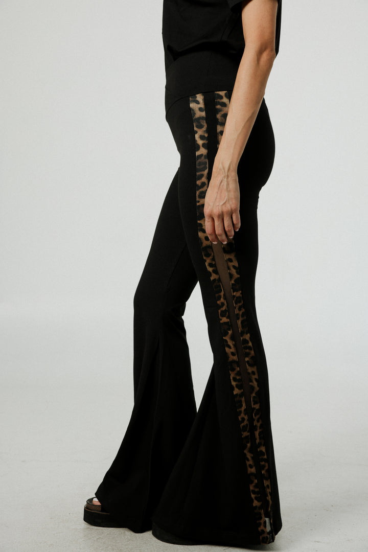 Dandoosh Black Mesh Flared Leggings