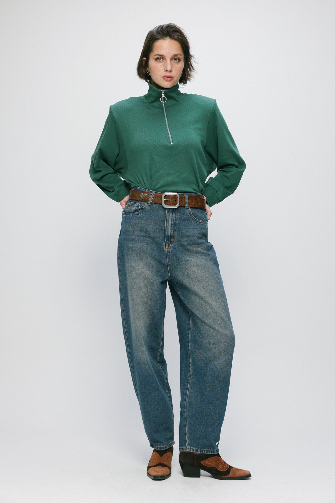 Studded Hearts Brown Belt