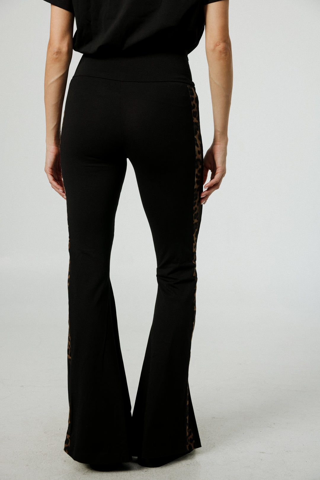 Dandoosh Black Mesh Flared Leggings