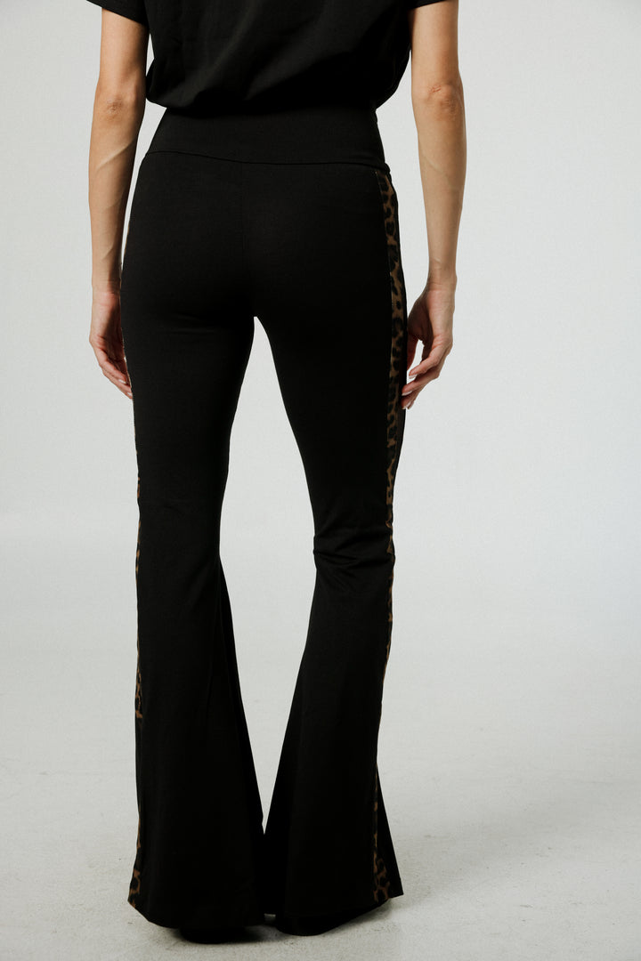 Dandoosh Black Mesh Flared Leggings