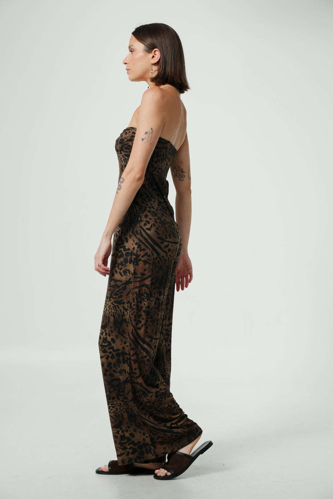 Spin Leopard Strapless Jumpsuit