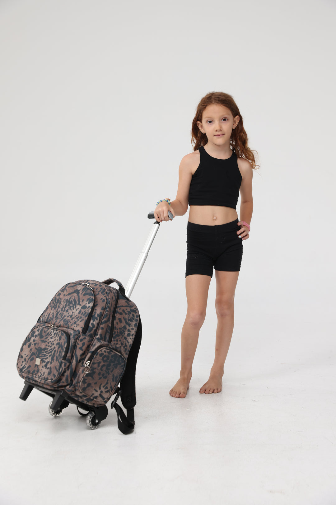 תיק טרולי מנומר לילדות Leopard Kids Trolley Bag 