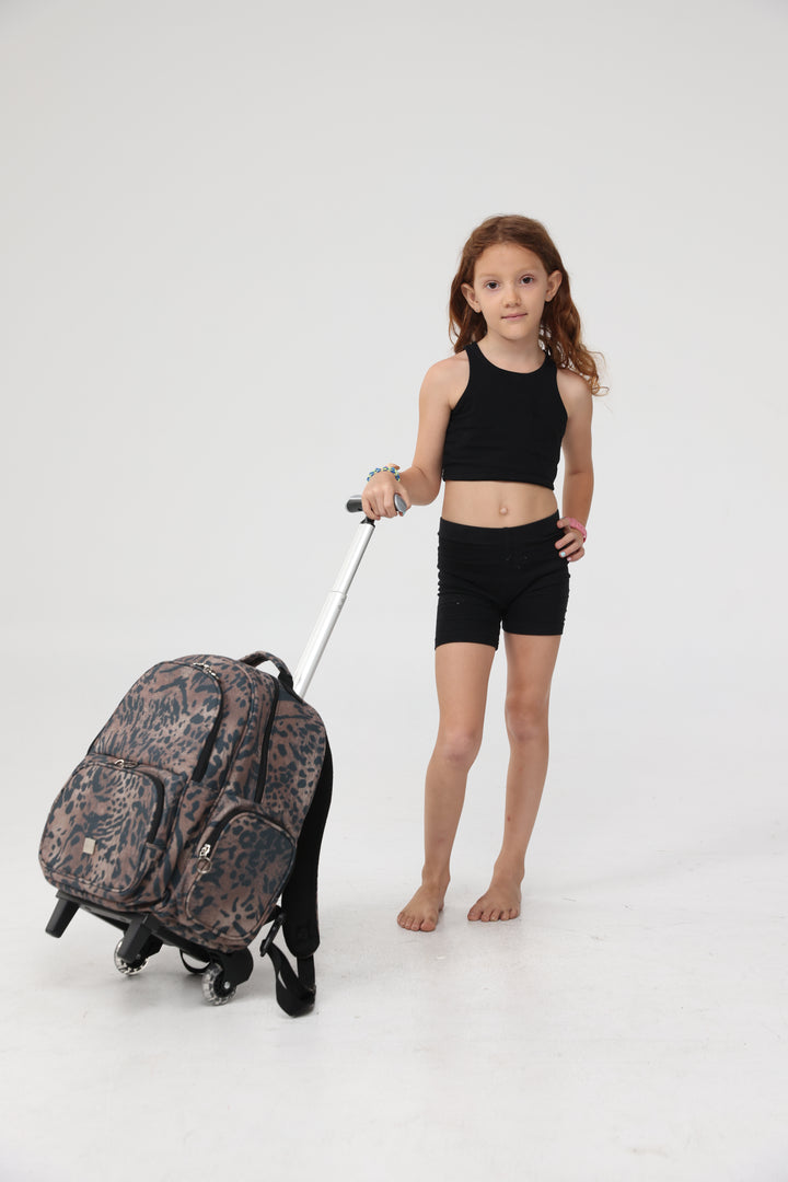 תיק טרולי מנומר לילדות Leopard Kids Trolley Bag 