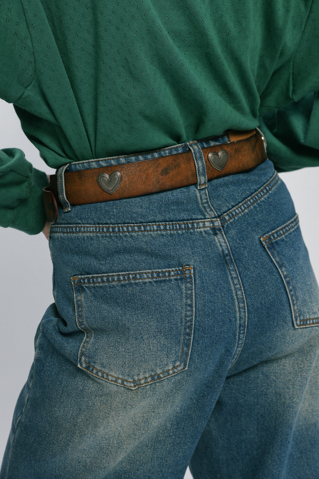 Studded Hearts Brown Belt