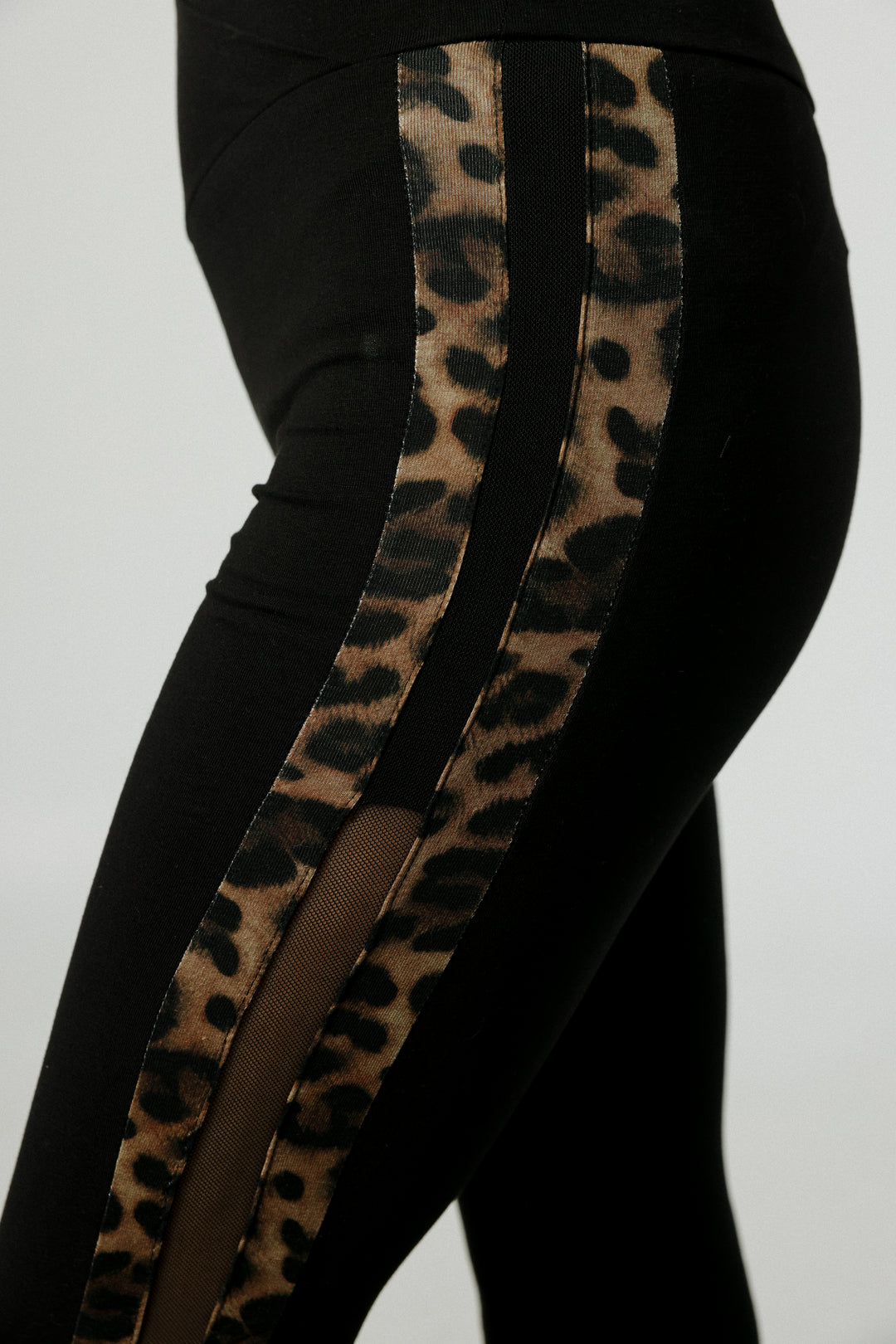 Dandoosh Black Mesh Flared Leggings