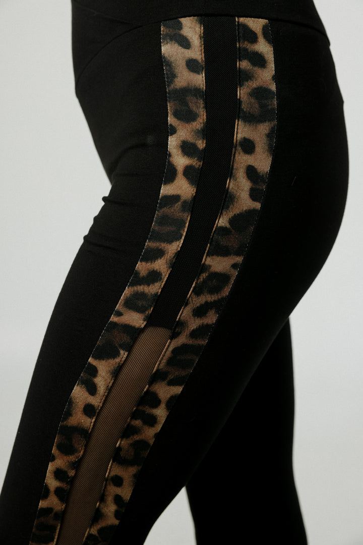Dandoosh Black Mesh Flared Leggings