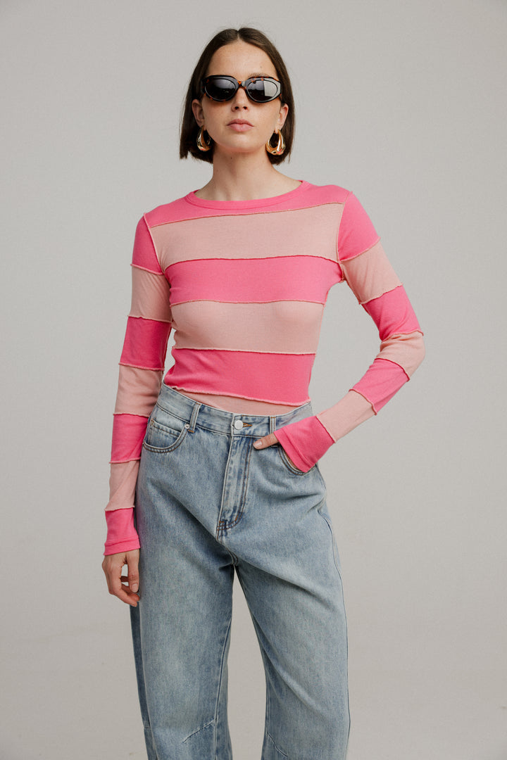 Pick Pink&Peach Stripes Shirt