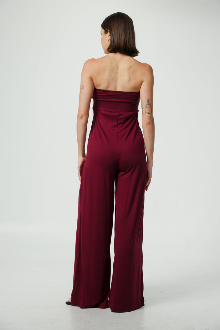 Spin Wine Strapless Jumpsuit