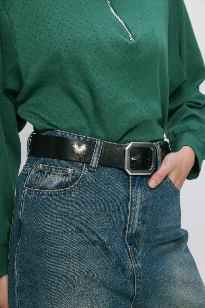 Studded Hearts Black Belt