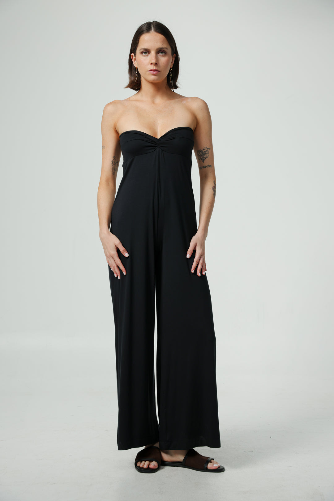 Spin Black Strapless Jumpsuit