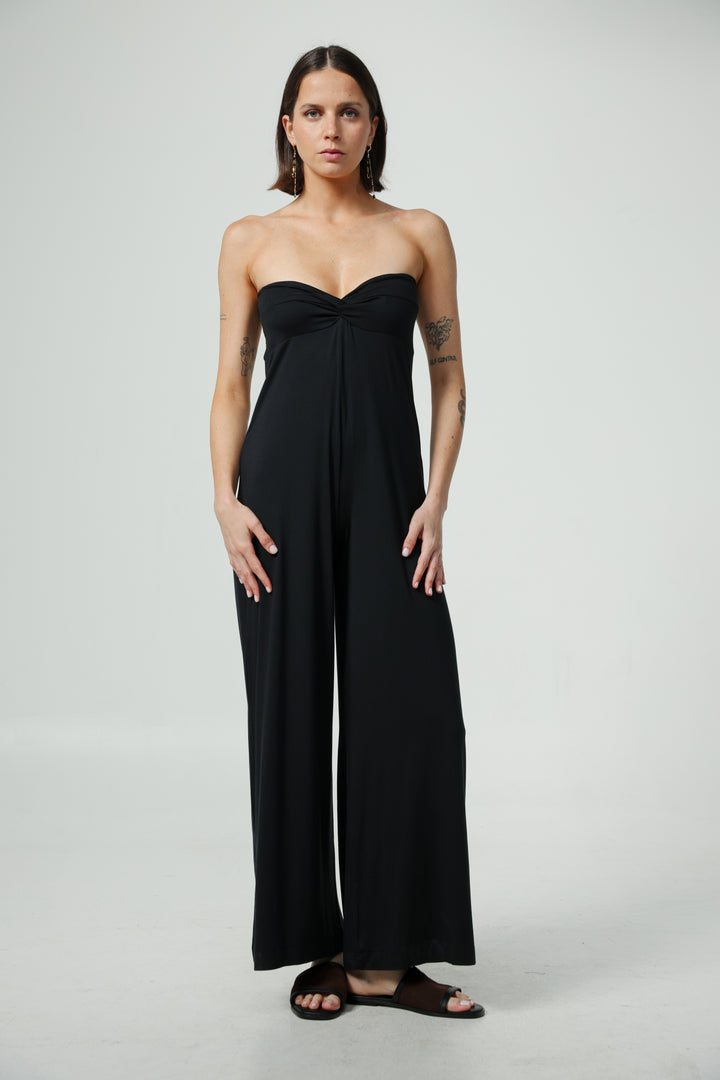 Spin Black Strapless Jumpsuit