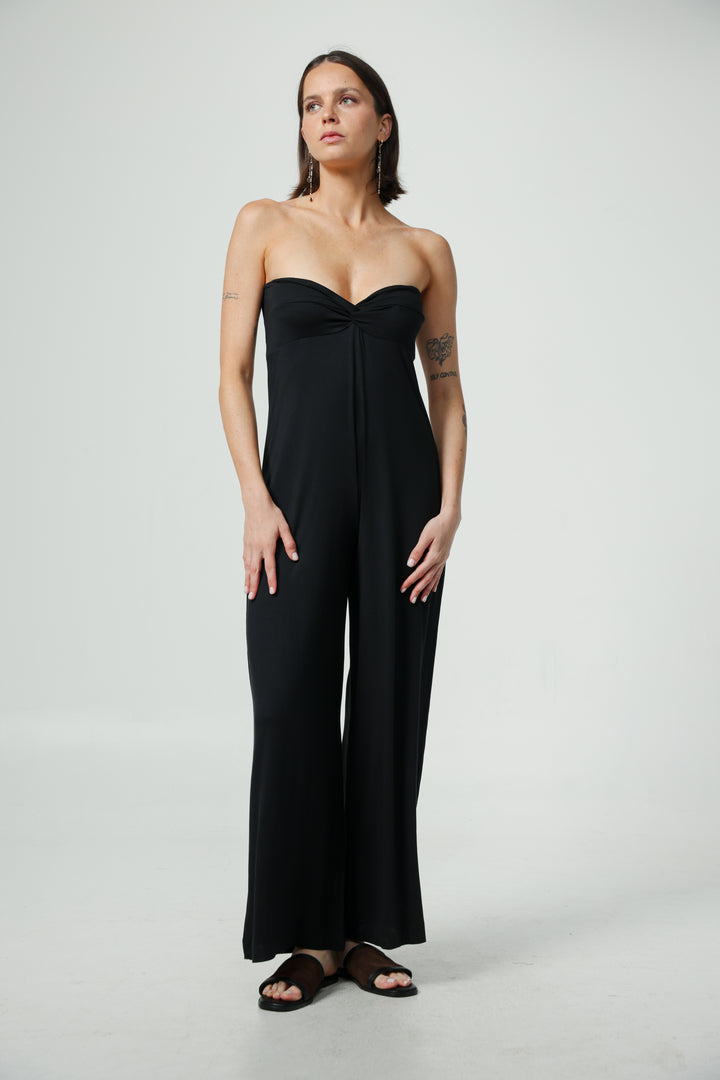 Spin Black Strapless Jumpsuit