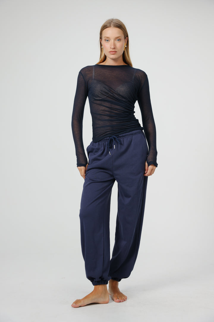 Clean04 Navy Sheer Shirt