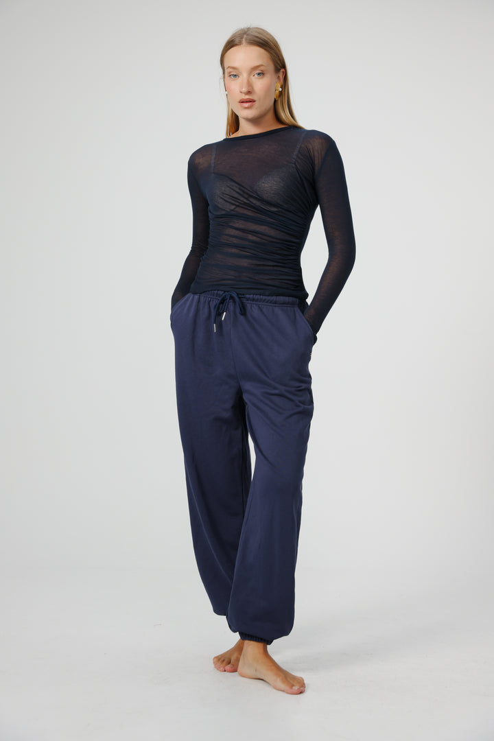 Clean04 Navy Sheer Shirt