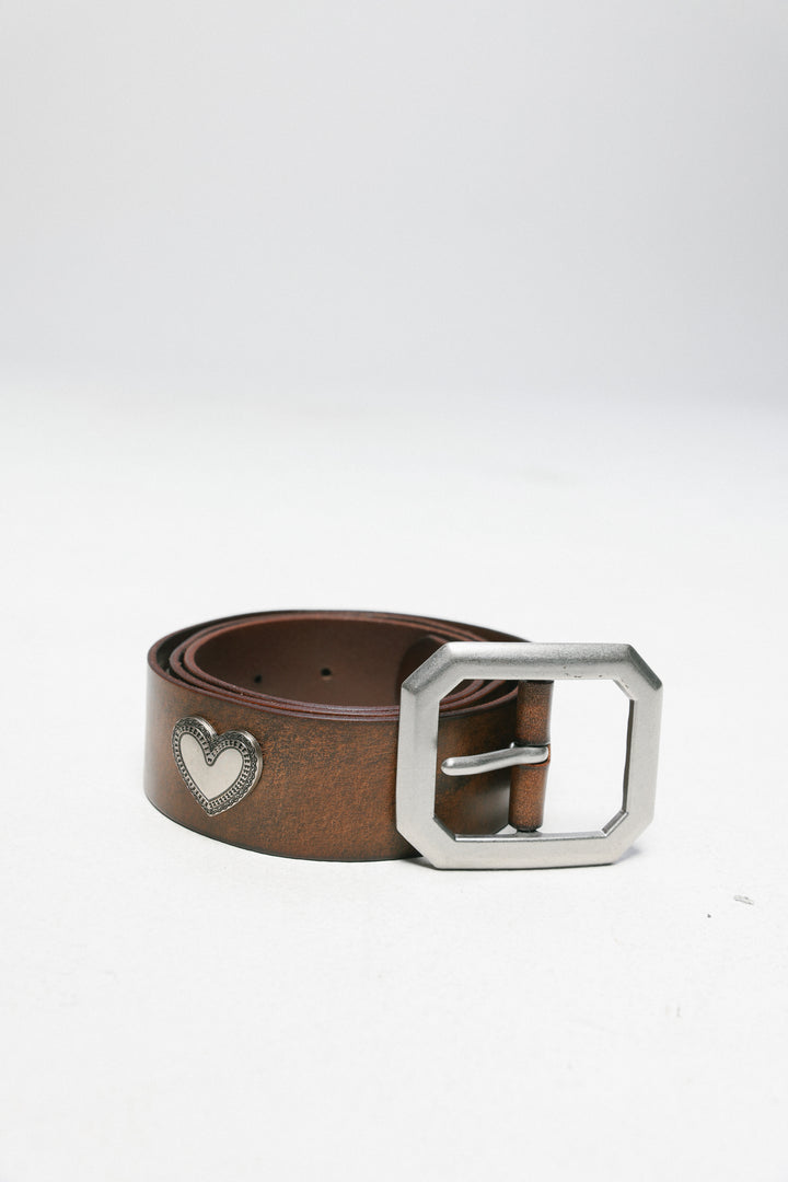 Studded Hearts Brown Belt
